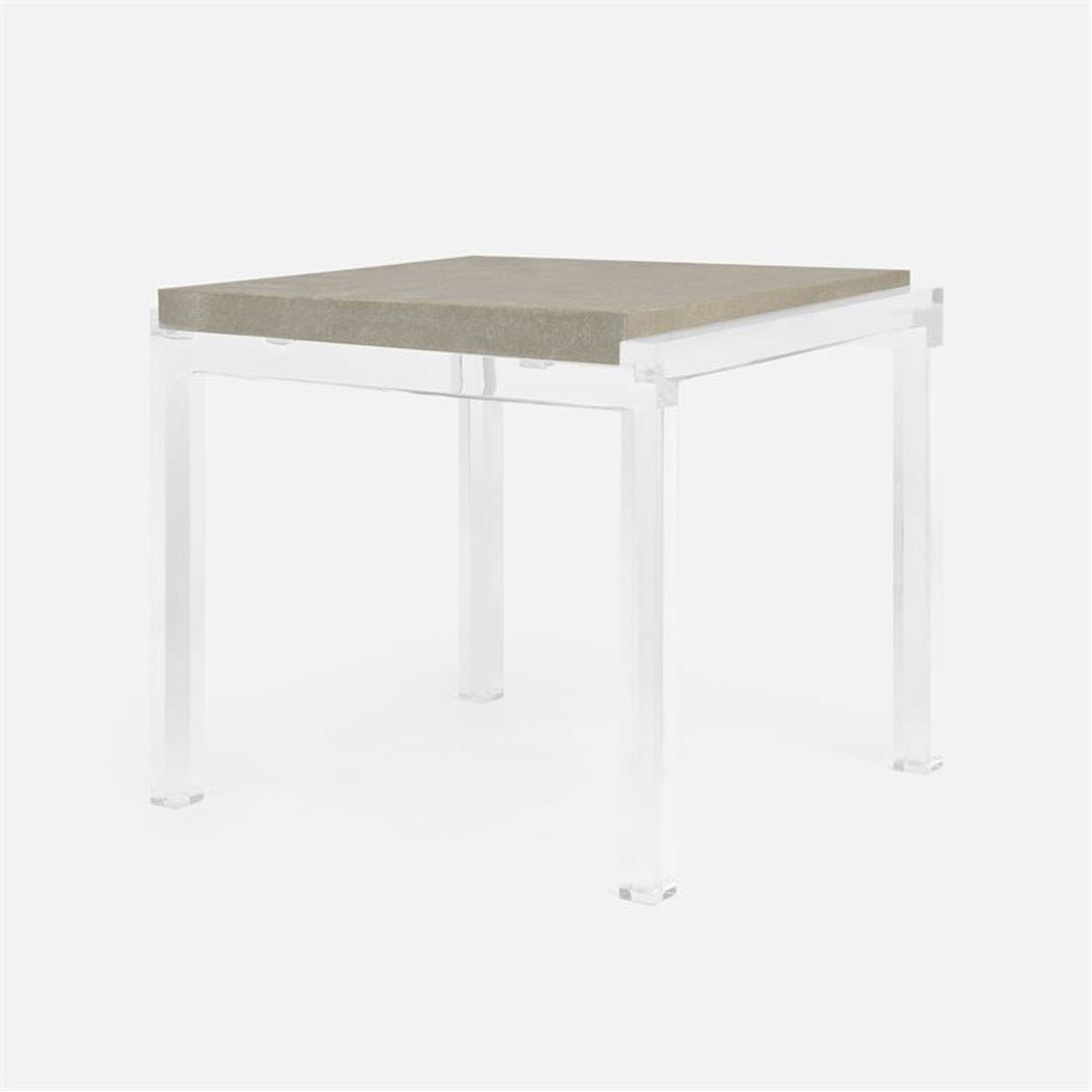 Made Goods Cassian Acrylic Side Table in Realistic Faux Shagreen