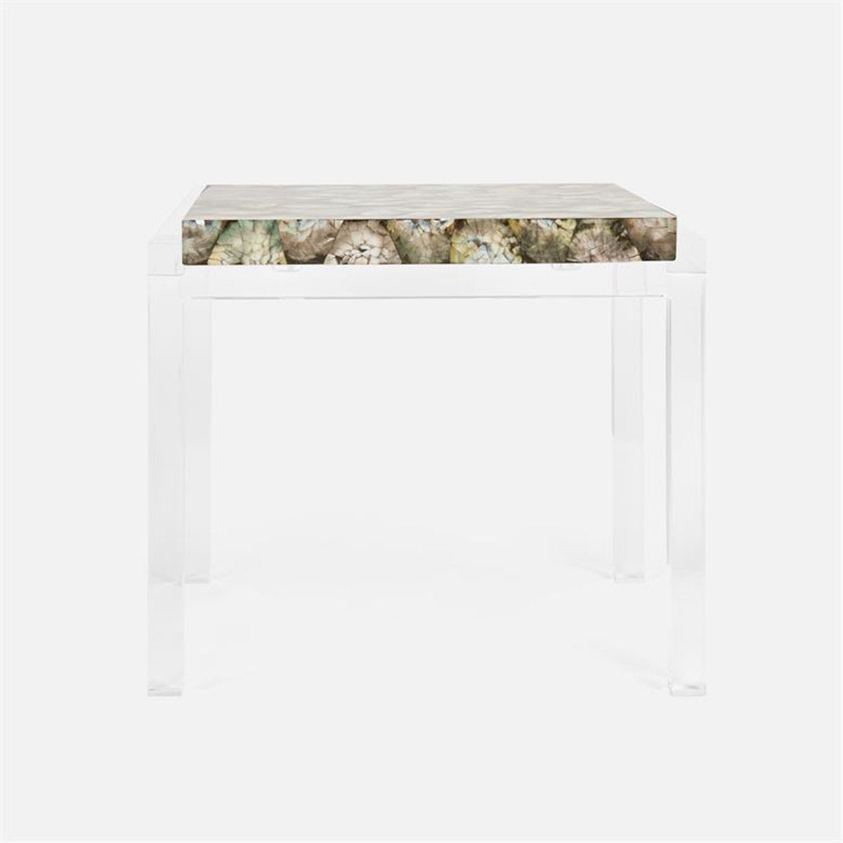 Made Goods Cassian Acrylic Side Table in Shell