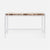 Made Goods Cassian Acrylic Console Table with Petrified Wood Top