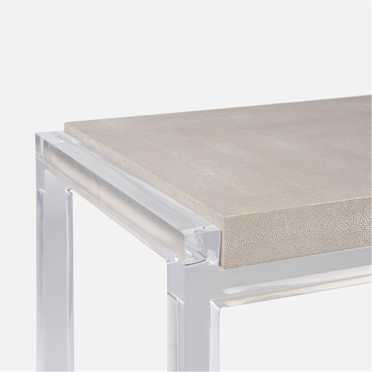 Made Goods Cassian Acrylic Console Table with Realistic Faux Shagreen Top