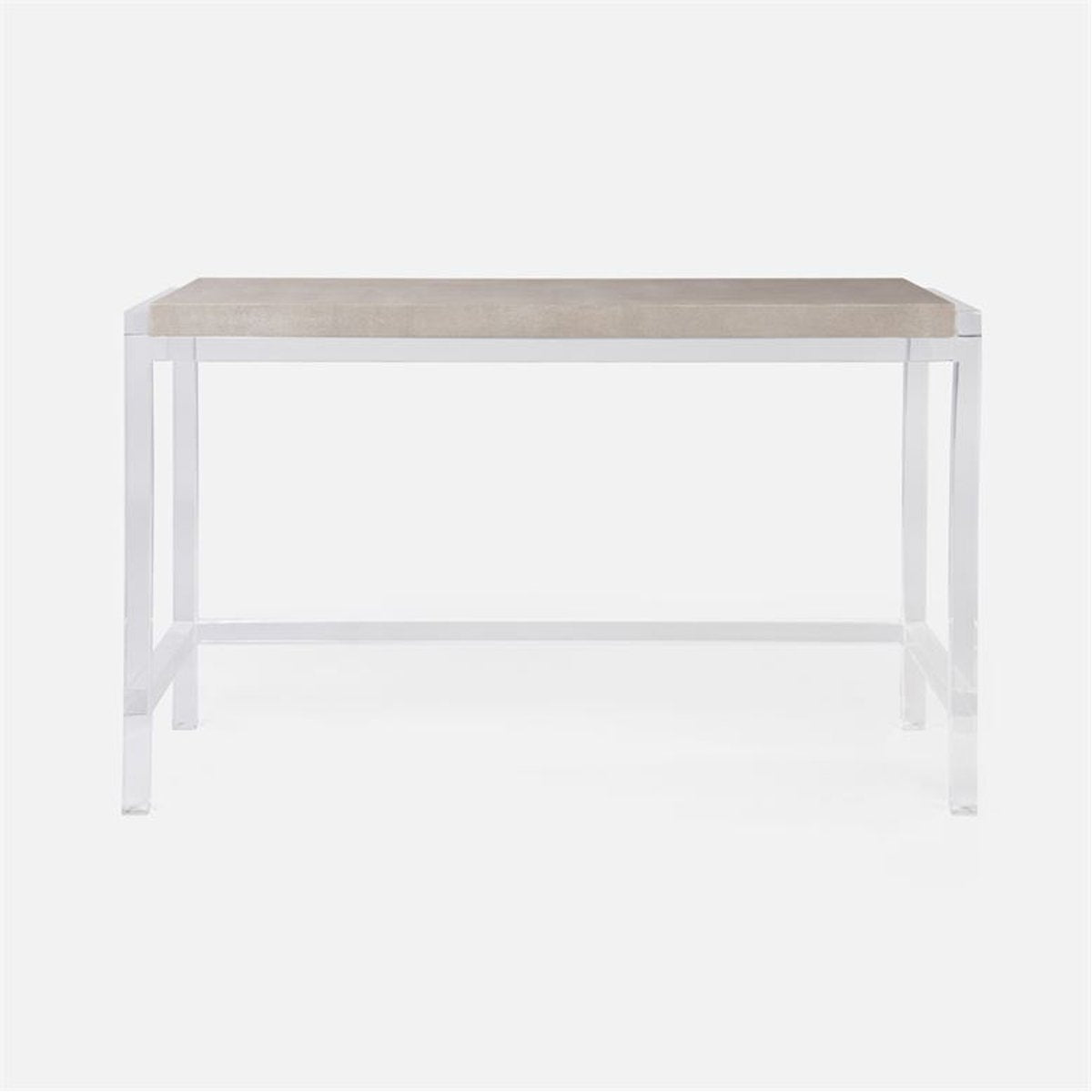 Made Goods Cassian Acrylic Console Table with Realistic Faux Shagreen Top