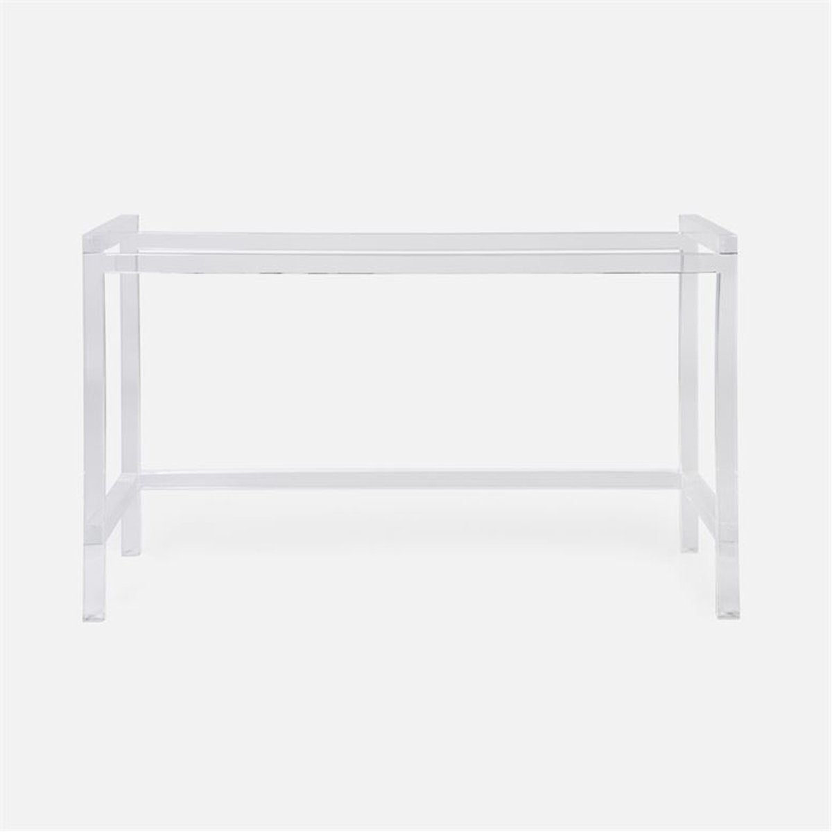 Made Goods Cassian Acrylic Console Table with Faux Linen Top