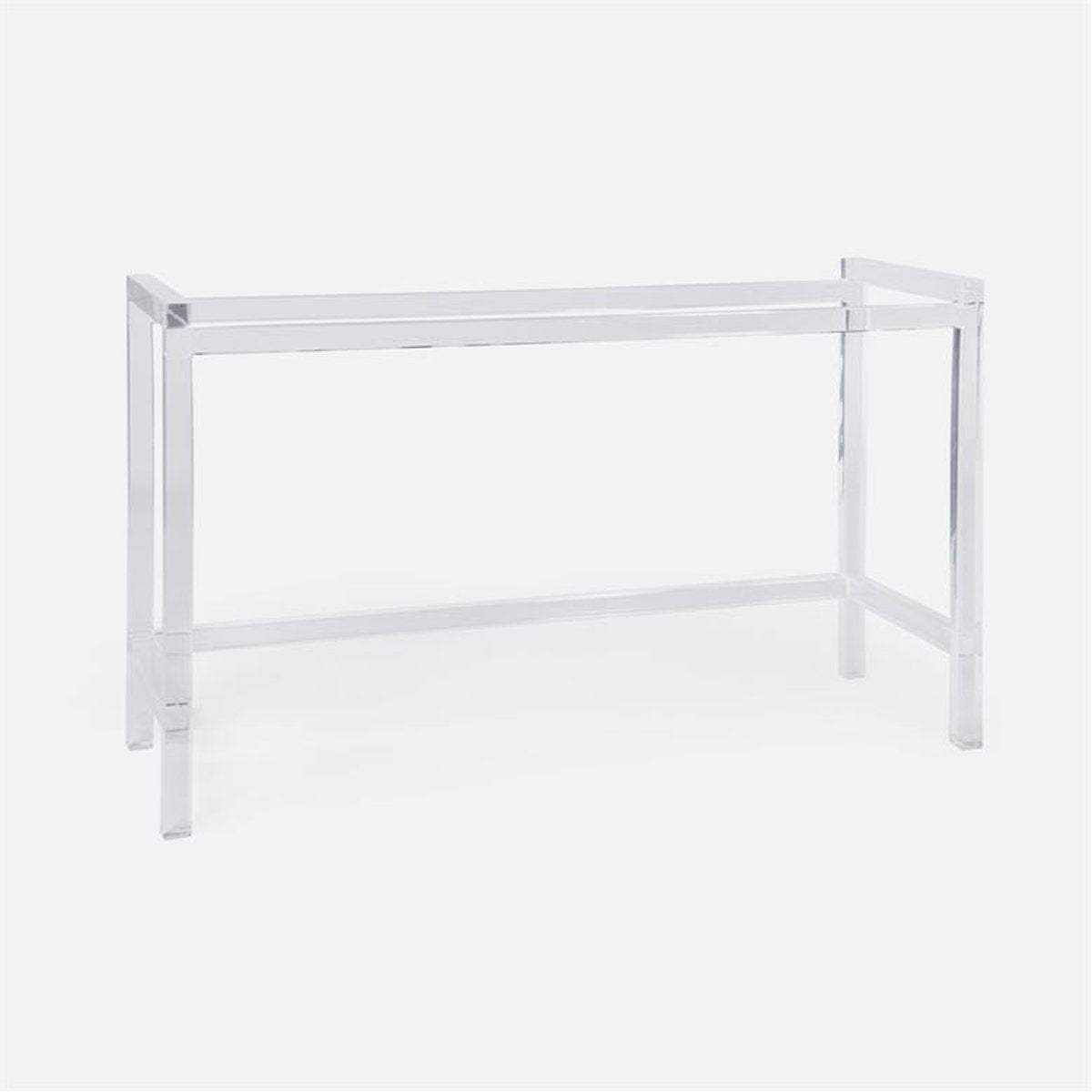 Made Goods Cassian Acrylic Console Table with Silver Mop Shell Top