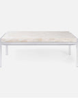 Made Goods Cassian Acrylic Coffee Table with Petrified Wood Top