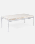 Made Goods Cassian Acrylic Coffee Table with Petrified Wood Top