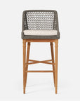 Made Goods Chadwick Woven Rope Outdoor Bar Stool in Havel Velvet