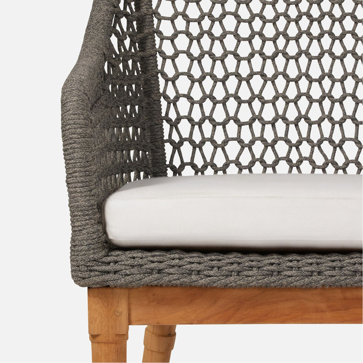 Made Goods Chadwick Woven Rope Outdoor Bar Stool in Alsek Fabric