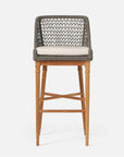 Made Goods Chadwick Woven Rope Outdoor Bar Stool in Alsek Fabric