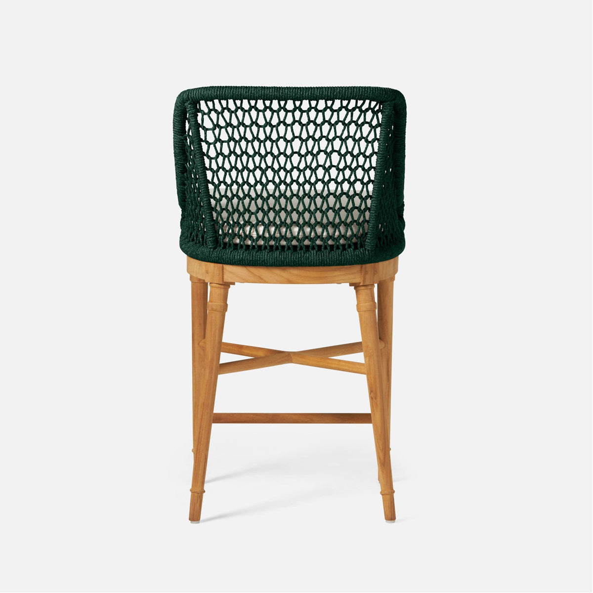 Made Goods Chadwick Woven Rope Outdoor Counter Stool in Pagua Fabric