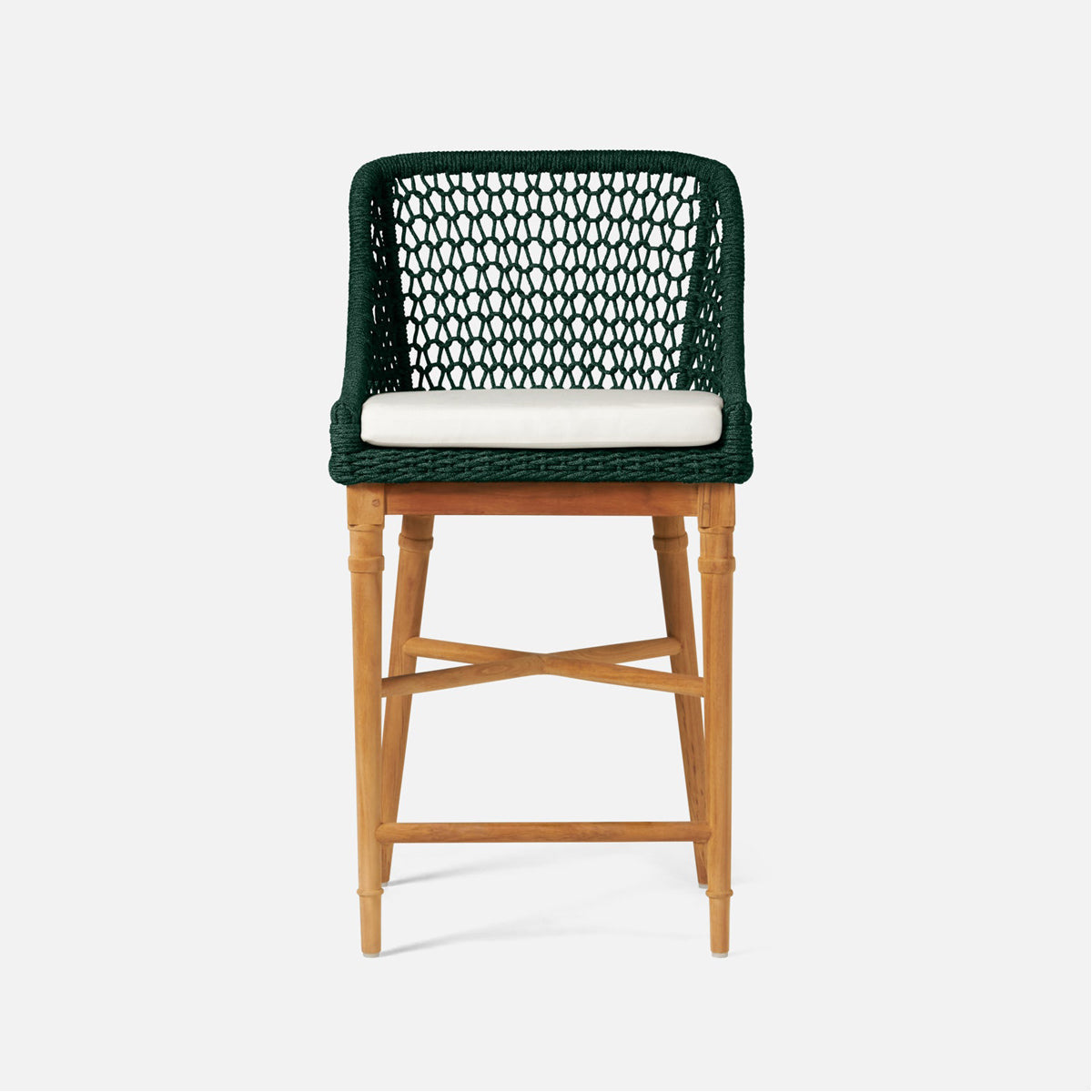 Made Goods Chadwick Woven Rope Outdoor Counter Stool in Pagua Fabric