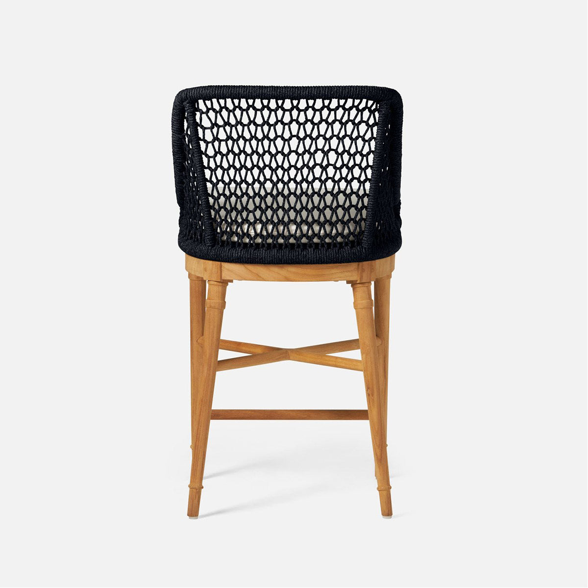 Made Goods Chadwick Woven Rope Outdoor Counter Stool in Pagua Fabric