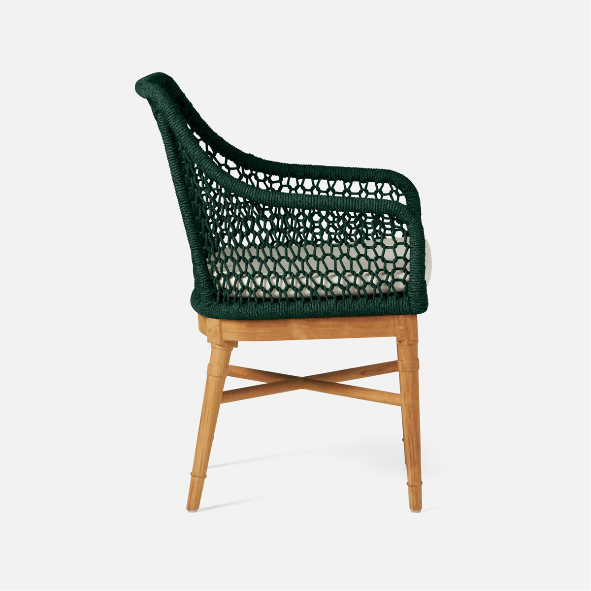 Made Goods Chadwick Woven Rope Outdoor Arm Chair in Alsek Fabric