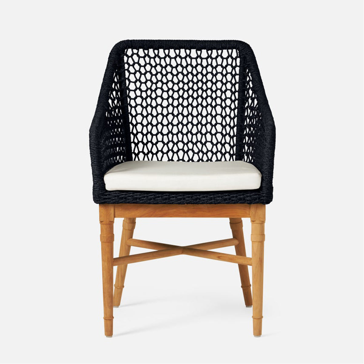 Made Goods Chadwick Woven Rope Outdoor Arm Chair in Clyde Fabric