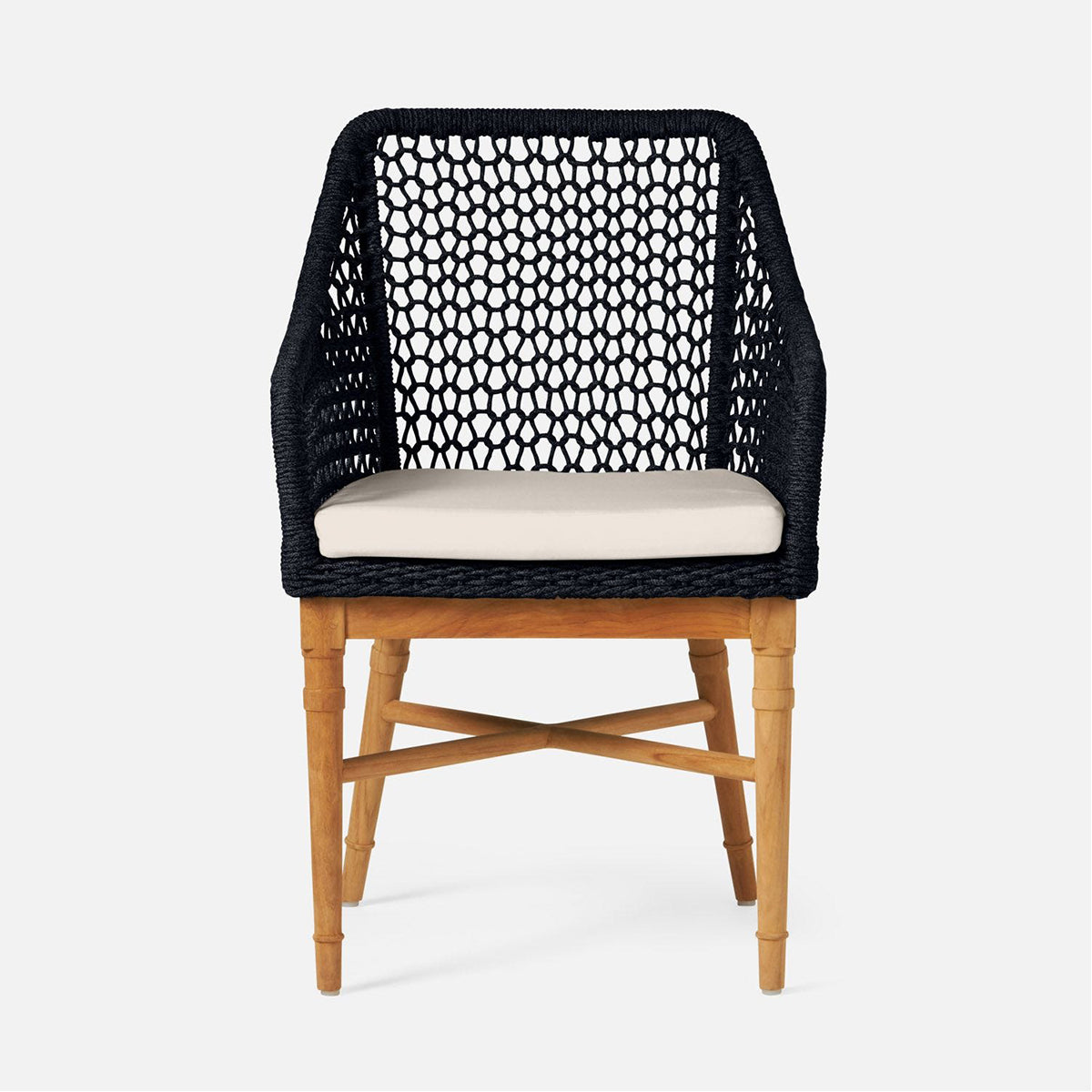 Made Goods Chadwick Woven Rope Outdoor Arm Chair in Clyde Fabric