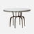 Made Goods Cyrano Metal Dining Table in Black/White Striped Marble