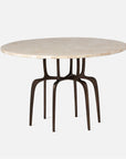 Made Goods Cyrano Metal Dining Table in Stone