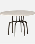 Made Goods Cyrano Metal Dining Table in Stone