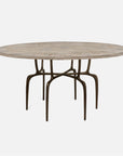 Made Goods Cyrano Metal Dining Table in Warm Gray Marble