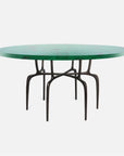 Made Goods Cyrano Metal Dining Table in Emerald Shell