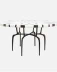 Made Goods Cyrano Metal Dining Table in Black/White Geometric Marble