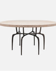 Made Goods Cyrano Metal Dining Table in White Cerused Oak