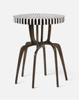 Made Goods Cyrano Metal Accent Table in Black/White Striped Marble