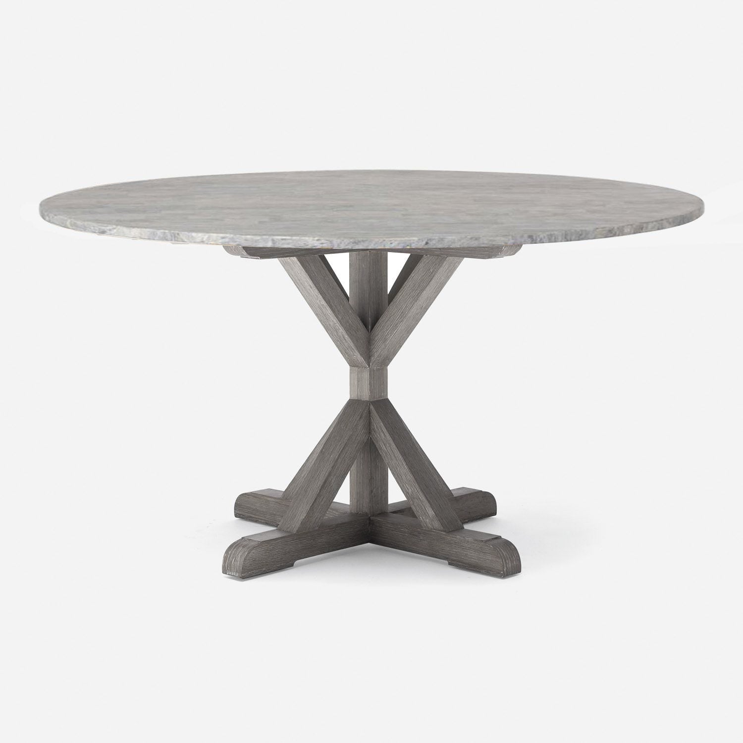 Made Goods Dane Round Farm Dining Table in Stone