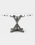 Made Goods Dane Round Farm Dining Table in Black/White Striped Marble