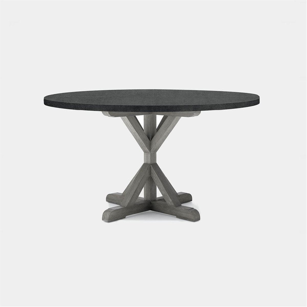 Made Goods Dane Round Farm Dining Table in Faux Shagreen