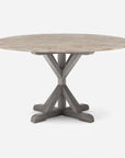 Made Goods Dane Round Farm Dining Table in Warm Gray Marble