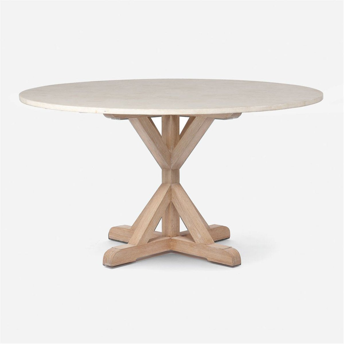 Made Goods Dane Round Farm Dining Table in Stone