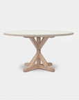 Made Goods Dane Round Farm Dining Table in Faux Belgian Linen