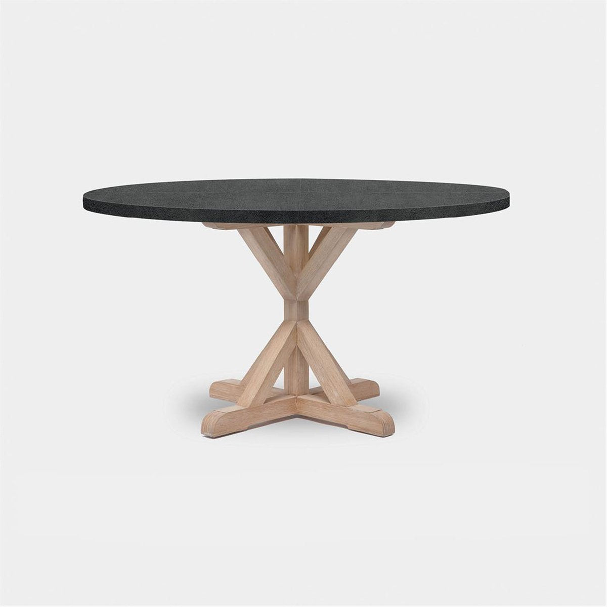 Made Goods Dane Round Farm Dining Table in Faux Shagreen