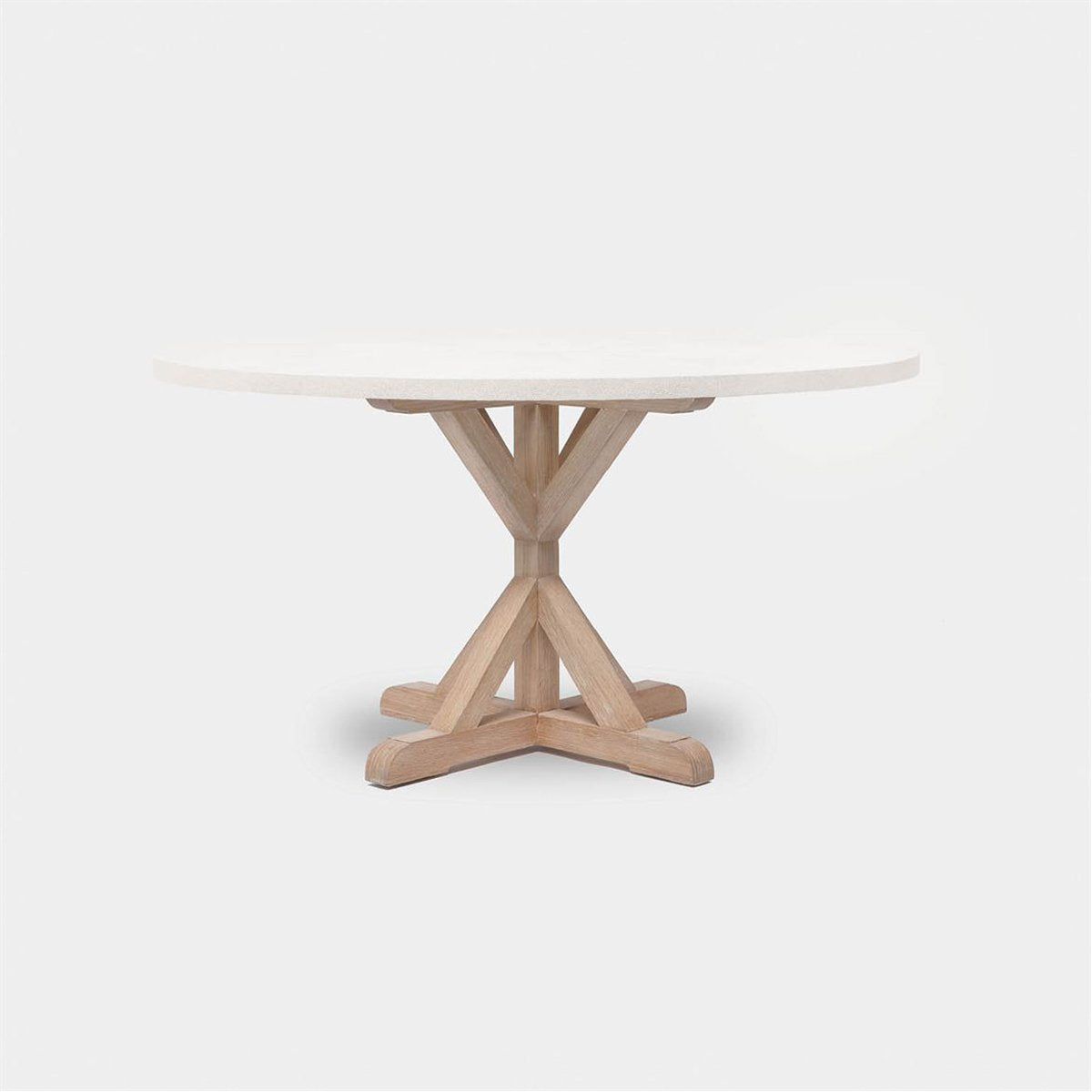 Made Goods Dane Round Farm Dining Table in Faux Shagreen