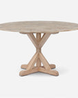 Made Goods Dane Round Farm Dining Table in Warm Gray Marble