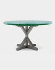 Made Goods Dane Round Farm Dining Table in Emerald Shell