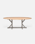 Made Goods Dane Oval Farm Dining Table in White Cerused Oak