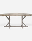 Made Goods Dane Oval Farm Dining Table in Warm Gray Marble