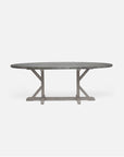 Made Goods Dane Oval Farm Dining Table in Zinc Metal