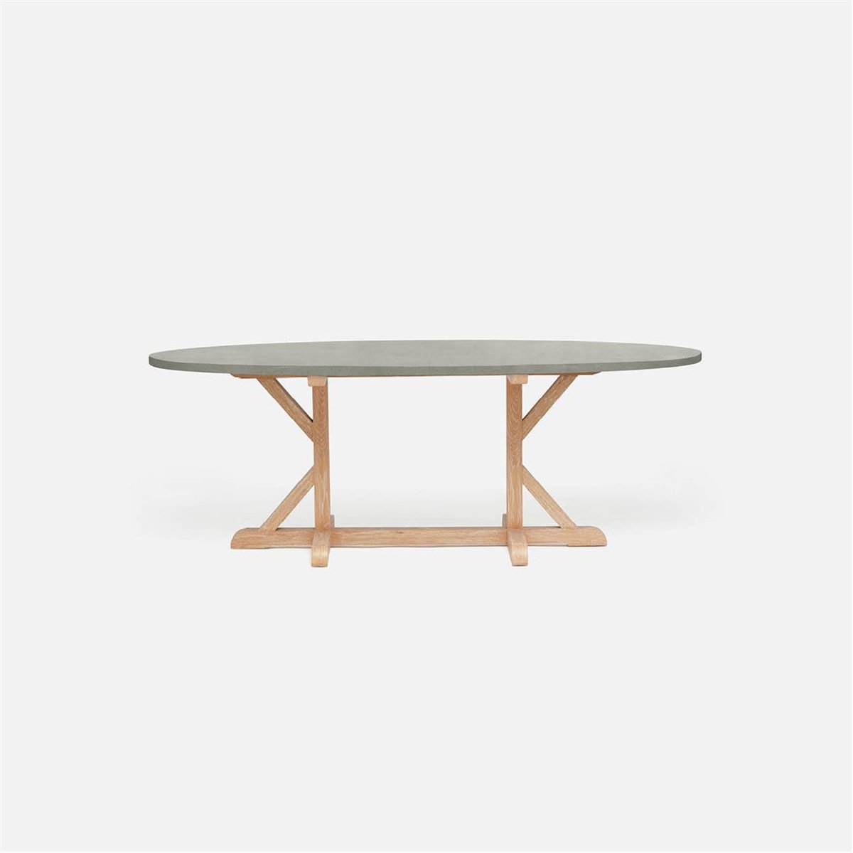 Made Goods Dane Oval Farm Dining Table in Faux Shagreen