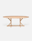 Made Goods Dane Oval Farm Dining Table in White Cerused Oak