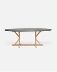 Made Goods Dane Oval Farm Dining Table in Zinc Metal