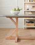 Made Goods Dane Oval Farm Dining Table in Zinc Metal