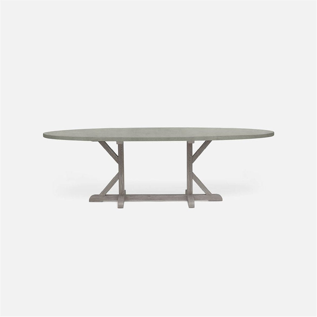 Made Goods Dane Oval Farm Dining Table in Faux Shagreen