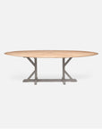 Made Goods Dane Oval Farm Dining Table in White Cerused Oak