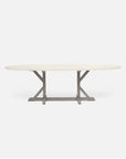 Made Goods Dane Oval Farm Dining Table in Faux Shagreen