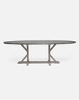 Made Goods Dane Oval Farm Dining Table in Zinc Metal