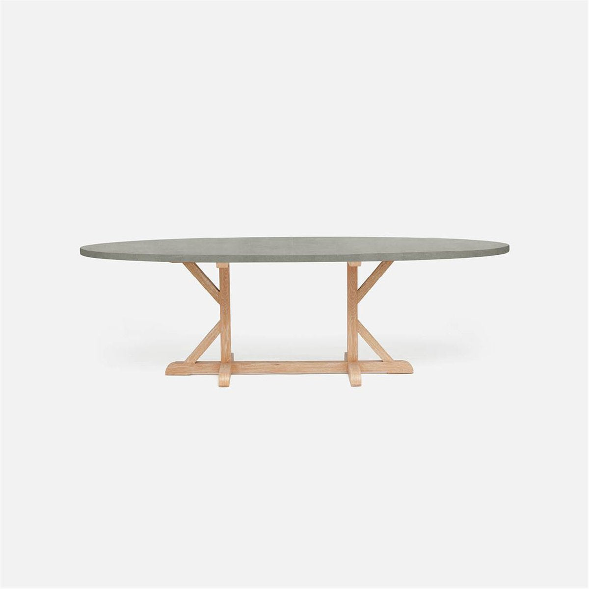 Made Goods Dane Oval Farm Dining Table in Faux Shagreen