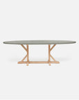 Made Goods Dane Oval Farm Dining Table in Faux Shagreen