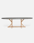 Made Goods Dane Oval Farm Dining Table in Zinc Metal